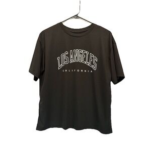 Los Angeles Black Tee Women Size Medium Loose Fit